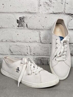 Original Penguin Canvas Sneakers Mens Size 10 White Lace Up Shoes